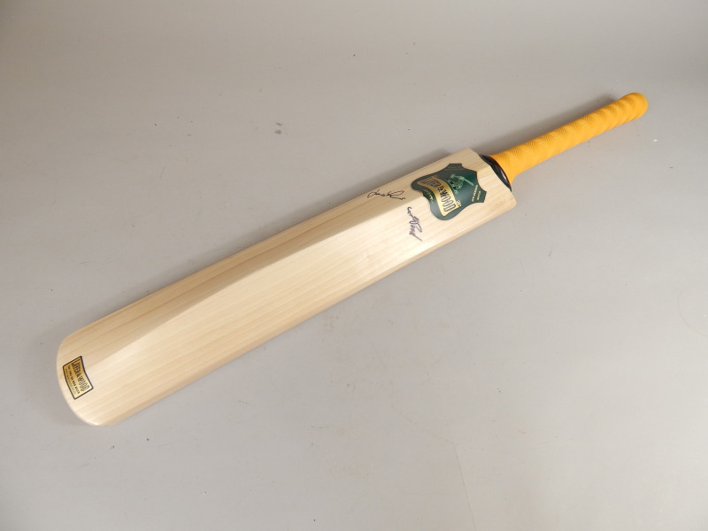 Appraisal: A Laver Wood New Zealand cricket bat a customised signature