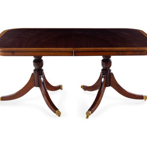 Appraisal: A Regency Style Mahogany Dining Table th Century with two