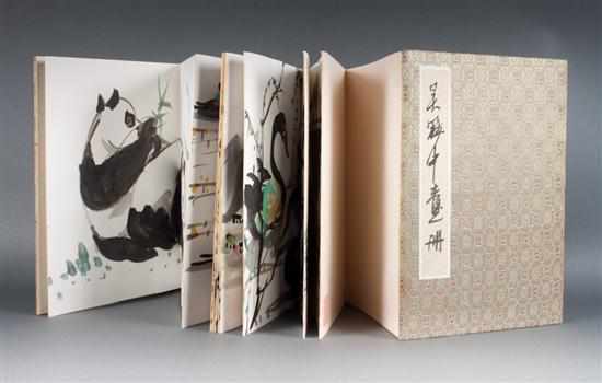 Appraisal: Album of nine Chinese watercolors attributed to Wu Guangzhong -