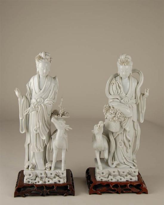 Appraisal: A Pair of th C Blanc de Chine Porcelain Quan