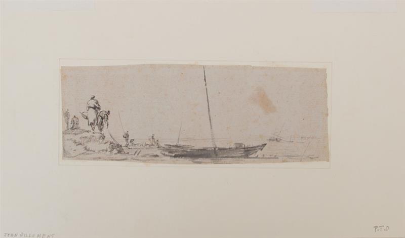 Appraisal: ATTRIBUTED TO JEAN PILLEMENT - PORT SKETCH Ink and wash