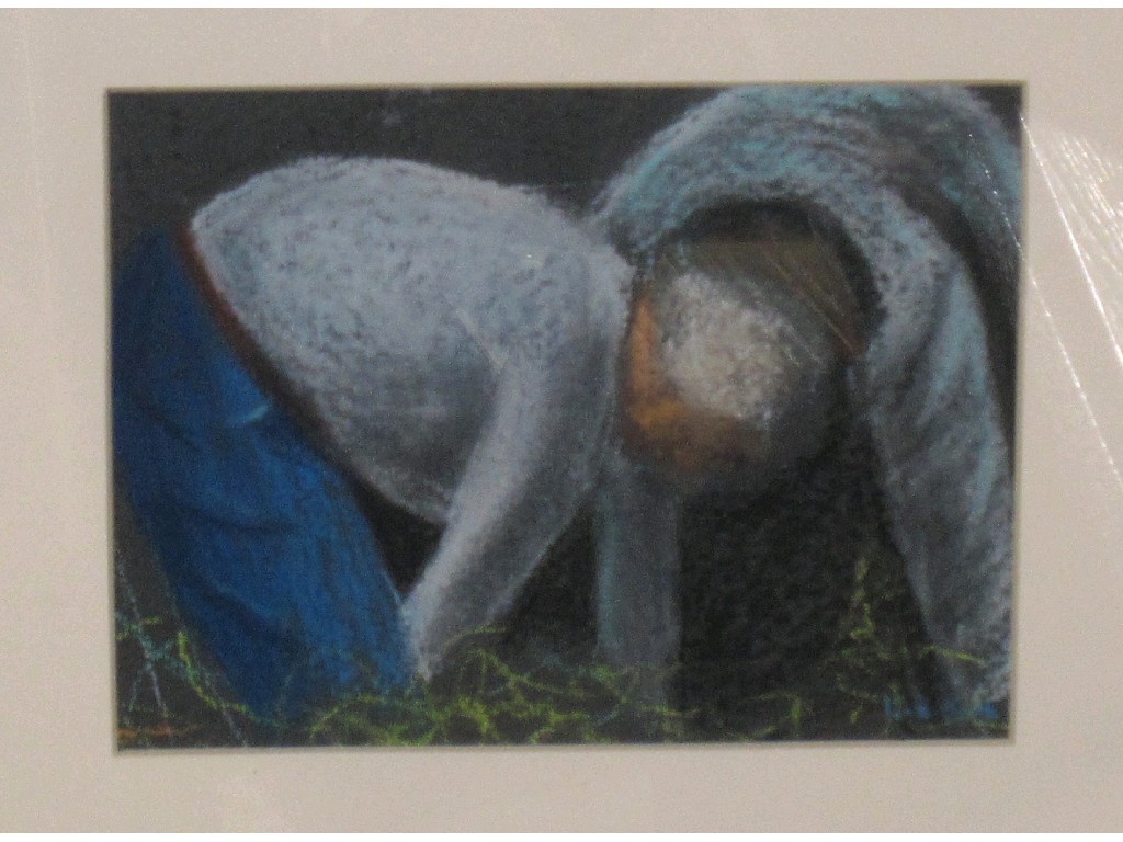 Appraisal: Pastel 'Field Workers' indistinctly signed