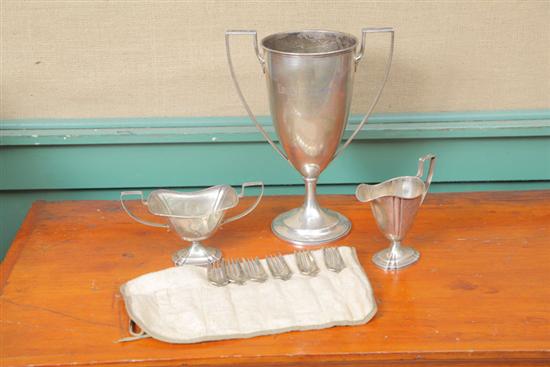 Appraisal: NINE PIECES OF STERLING Trophy dated and with hallmarks for