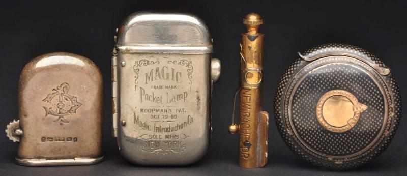 Appraisal: Lot of Metal Trench Lighters Includes one marked Magic Pocket