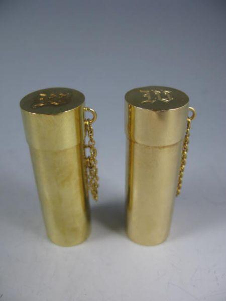 Appraisal: KT Gold Diminutive Cigar Cases both hallmarked to base the