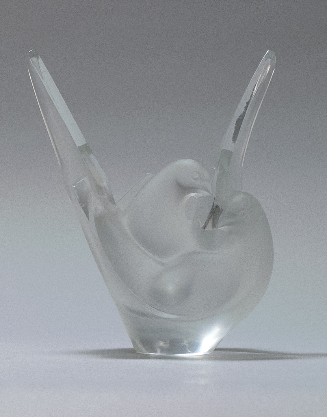 Appraisal: LALIQUE GLASS VASE Mid- th CenturyIn the form of two