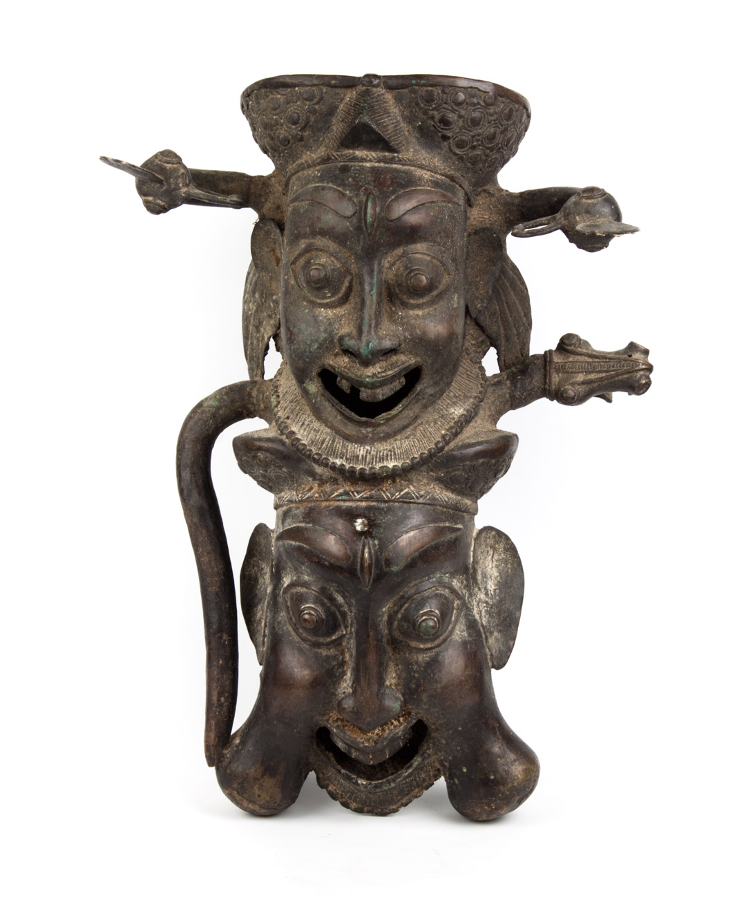 Appraisal: African bronze mask-form decoration Bamum