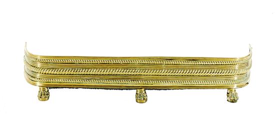 Appraisal: Georgian brass fire fender first half th century with rope-twist