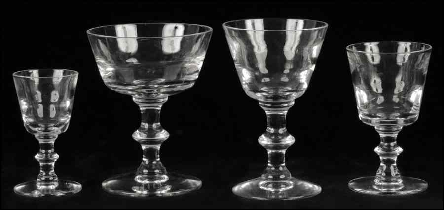 Appraisal: HEISEY CRYSTAL STEMWARE SERVICE IN THE SATURN PATTERN Comprised of