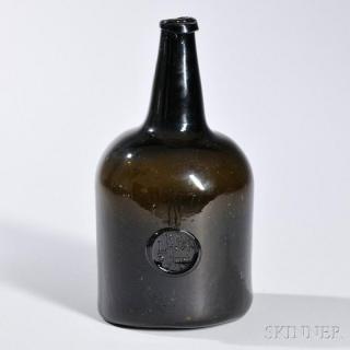 Appraisal: Blown Two-quart Sealed Wine Bottle England c with applied string