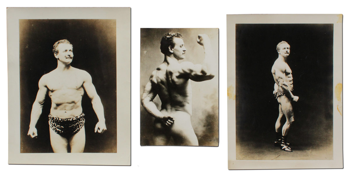 Appraisal: PIECE COLLECTION OF SANDOW THE GREAT STRONGMAN PHOTOS Early Photographs