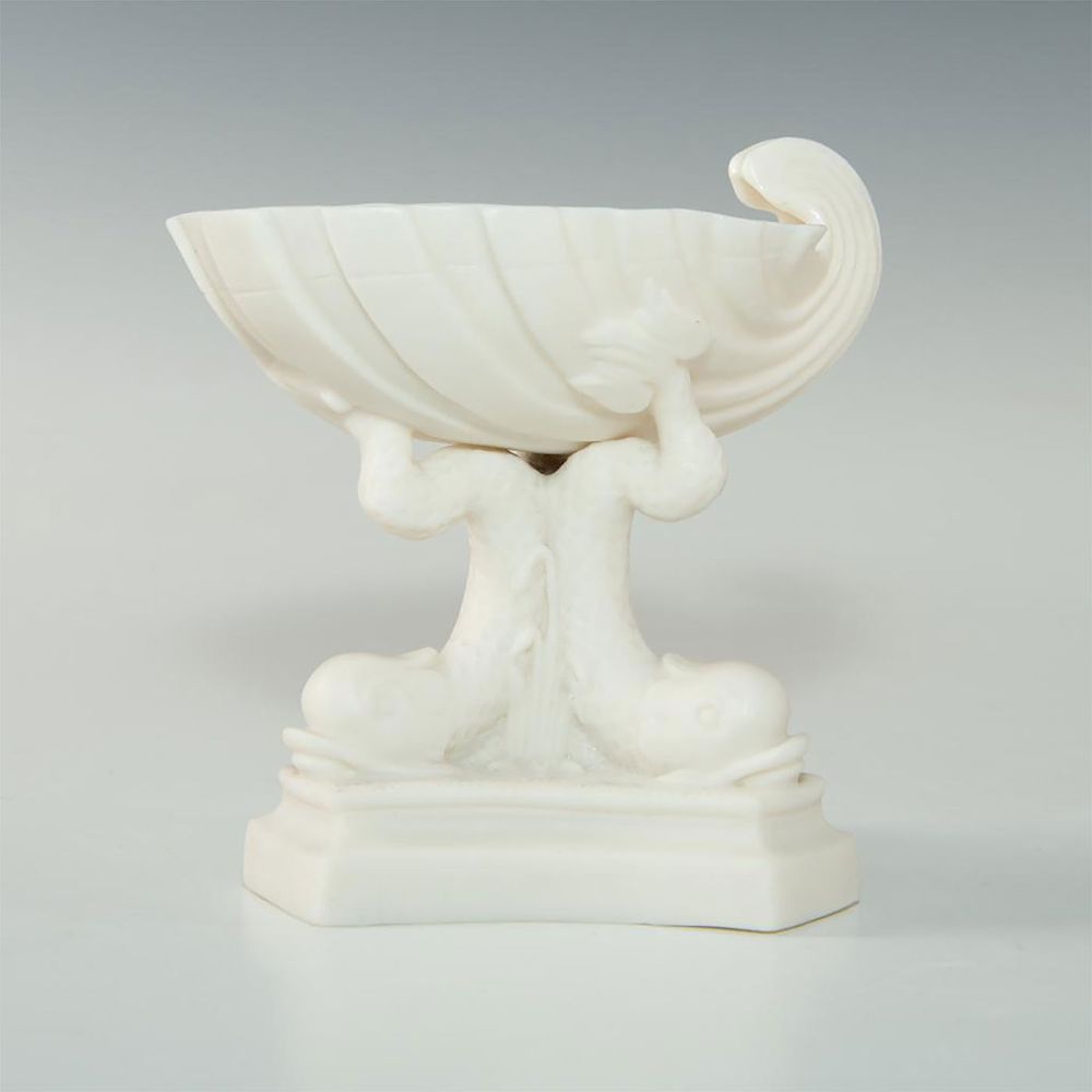 Appraisal: UNMARKED CERAMIC OPEN SALT CELLAR Three fish holding a shell