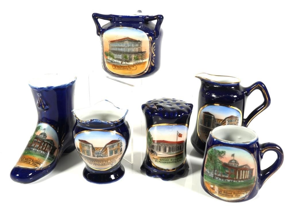 Appraisal: Six small pieces all St Pete shoe mug- New High