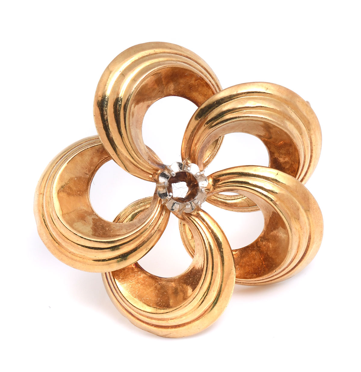 Appraisal: K PINWHEEL PIN K yellow gold circle pinwheel pin with