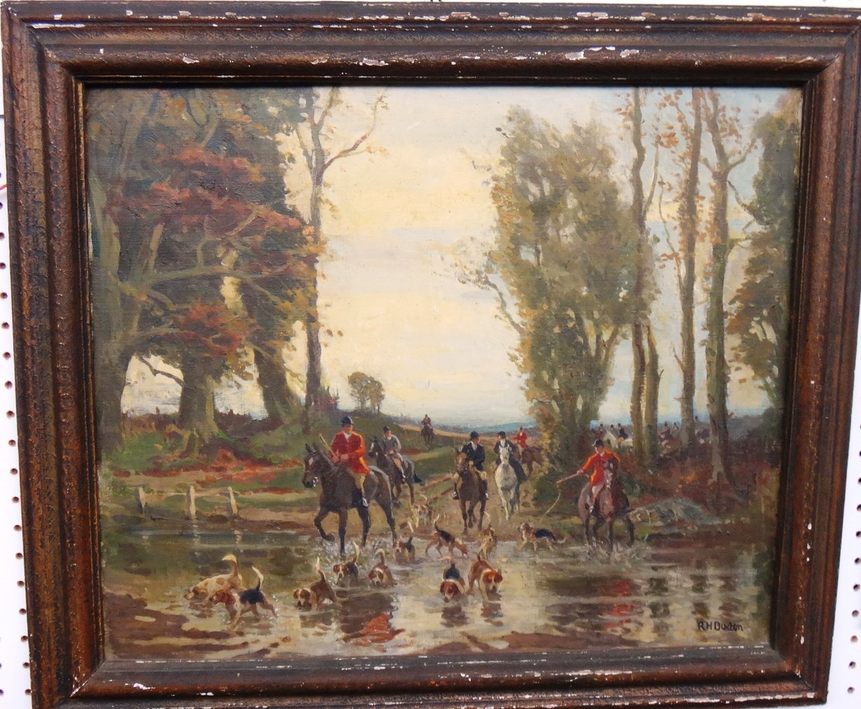 Appraisal: Robert Hugh Buxton - Through the Ford oil on canvas