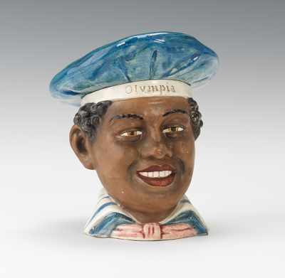 Appraisal: A Majolica Black Americana Head of Boy in Olympia Sailor's