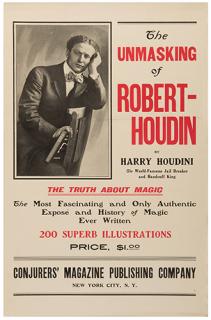 Appraisal: Houdini Harry Ehrich Weiss The Unmasking of Robert-Houdin Window Card