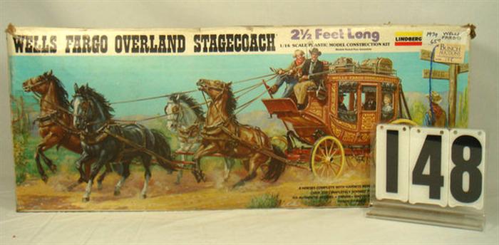 Appraisal: Big Lindberg Wells fargo Overland Stagecoach Model Kit scale plastic