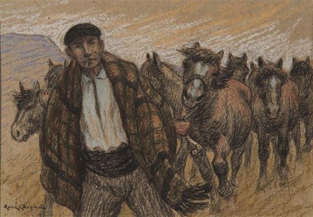 Appraisal: RENE MAXINE CHOQUET c - - 'Chevaux de Contrebande' signed