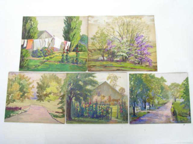 Appraisal: Mae Dilliner Lowes IN - Collection of Five Spring and