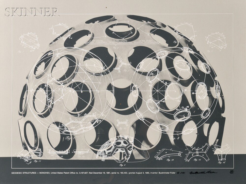 Appraisal: Buckminster Fuller American - Geodesic Structures - Monohex edition of