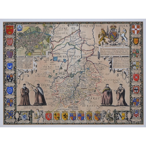 Appraisal: John Speed - Cambridgeshire double page engraved map - English