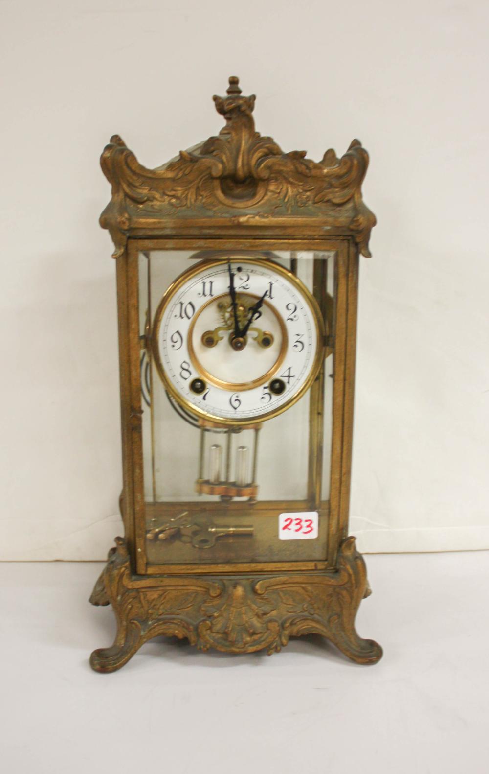 Appraisal: AN AMERICAN CRYSTAL REGULATOR MANTEL CLOCK New Haven Clock Co