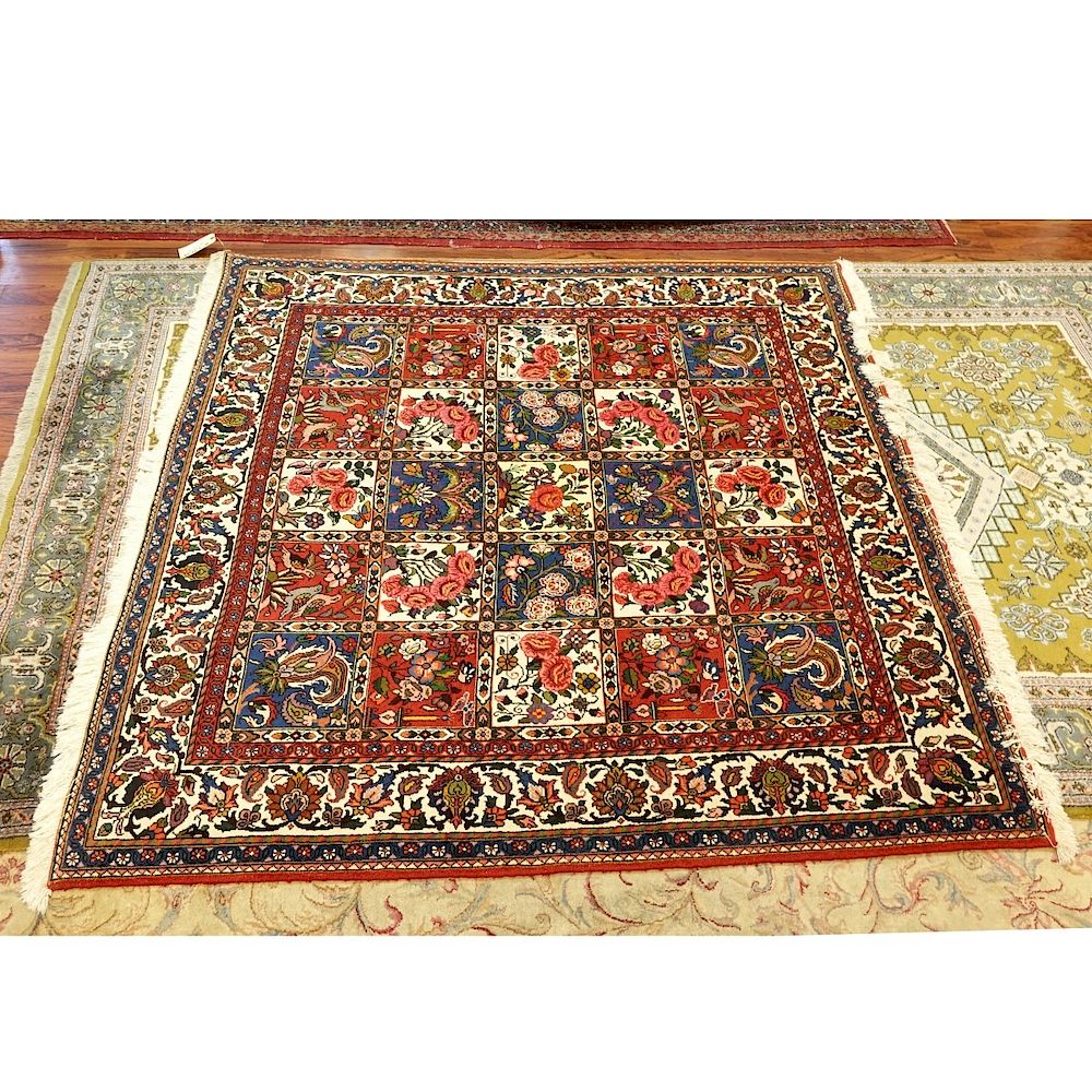 Appraisal: Persian Floral Rug Semi Antique Persian Floral Rug Label stamped