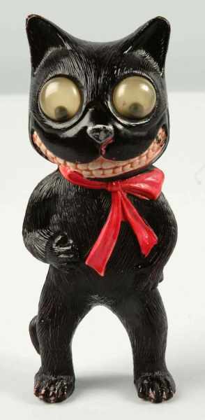 Appraisal: Celluloid Halloween Black Cat with Googly Eyes Description Possibly a