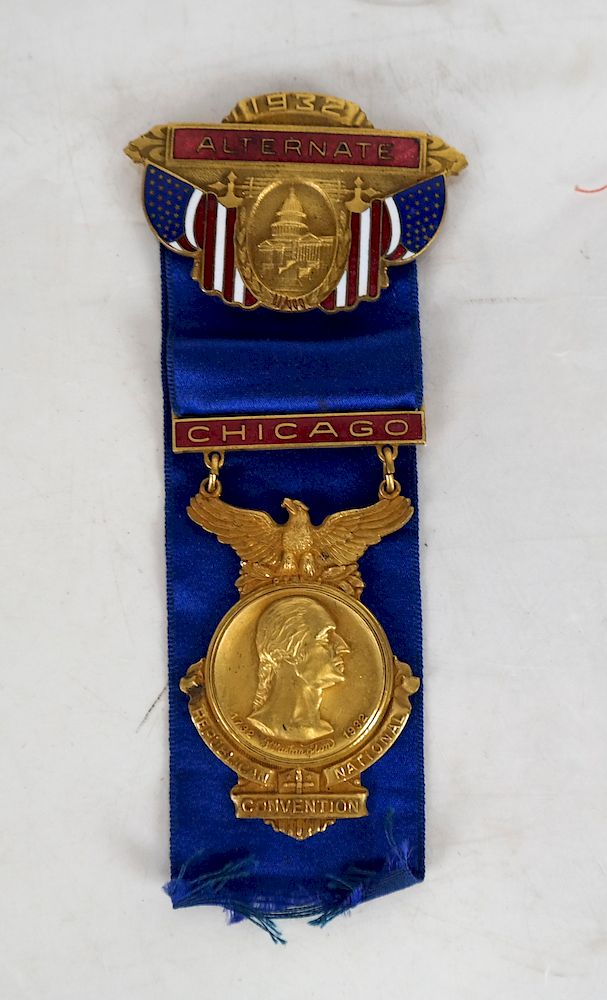 Appraisal: Republican National Convention Badge Impressive Alternate Chicago Convention badge features