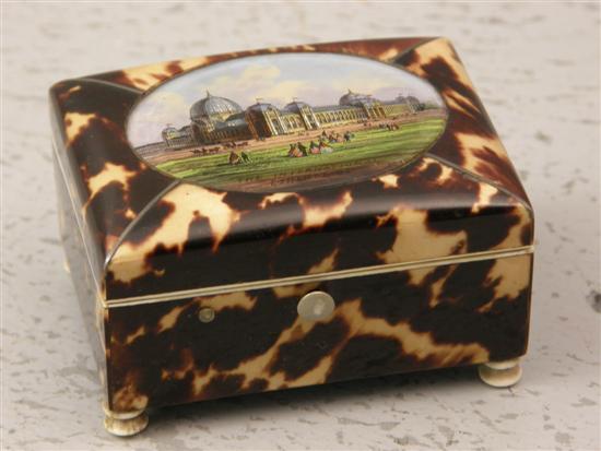 Appraisal: th century tortoiseshell and ivory mounted box with central inset