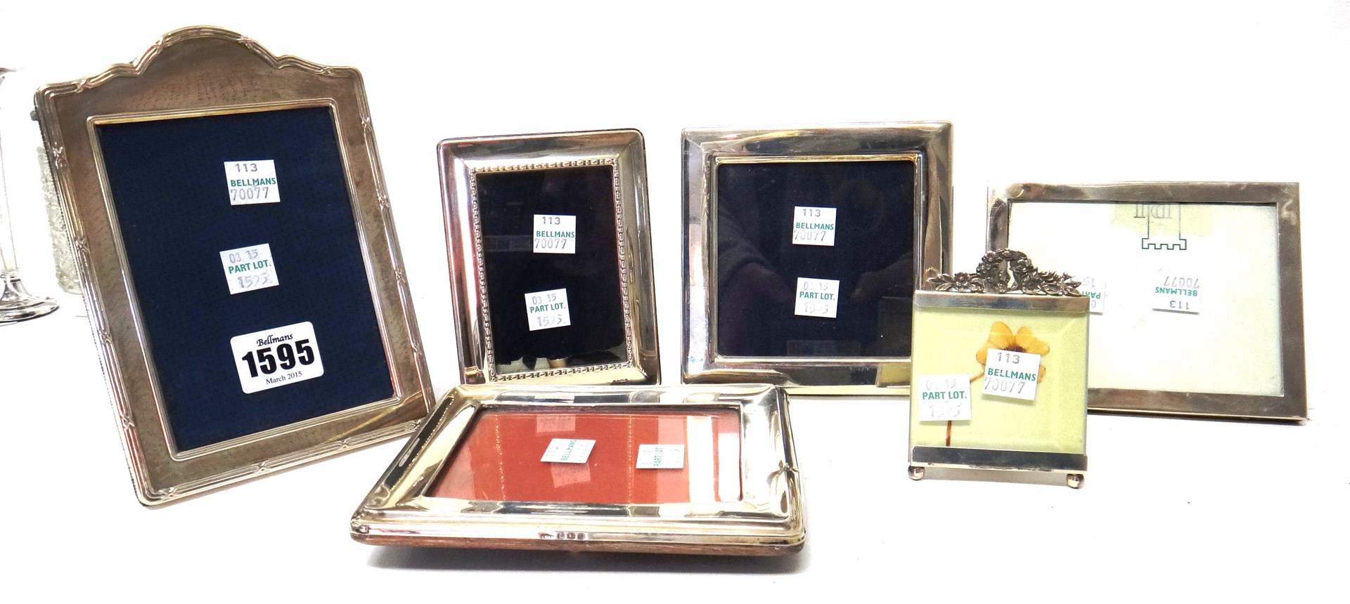 Appraisal: Five silver mounted photograph frames in a variety of designs