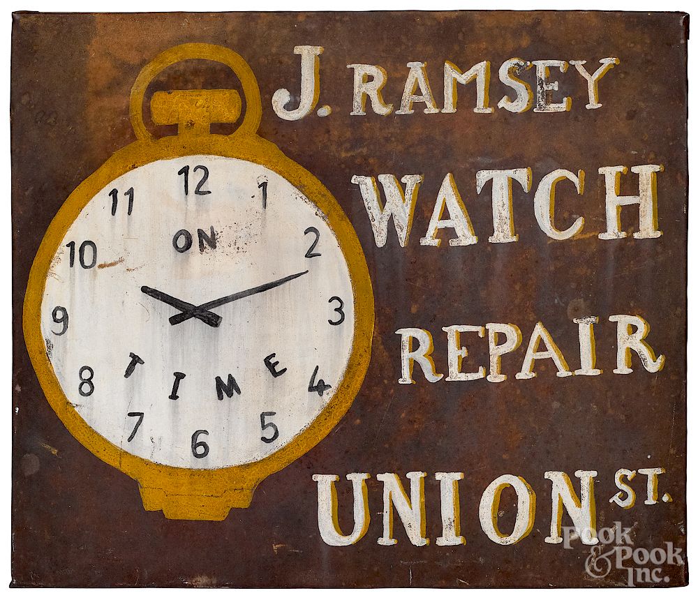 Appraisal: J Ramsey Watch Repair - Union St trade sign J