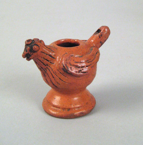 Appraisal: Pennsylvania redware bird whistle early th c h