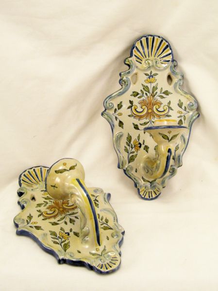 Appraisal: Pair of Deruta Wall Sconces Pair of Deruta ceramic wall