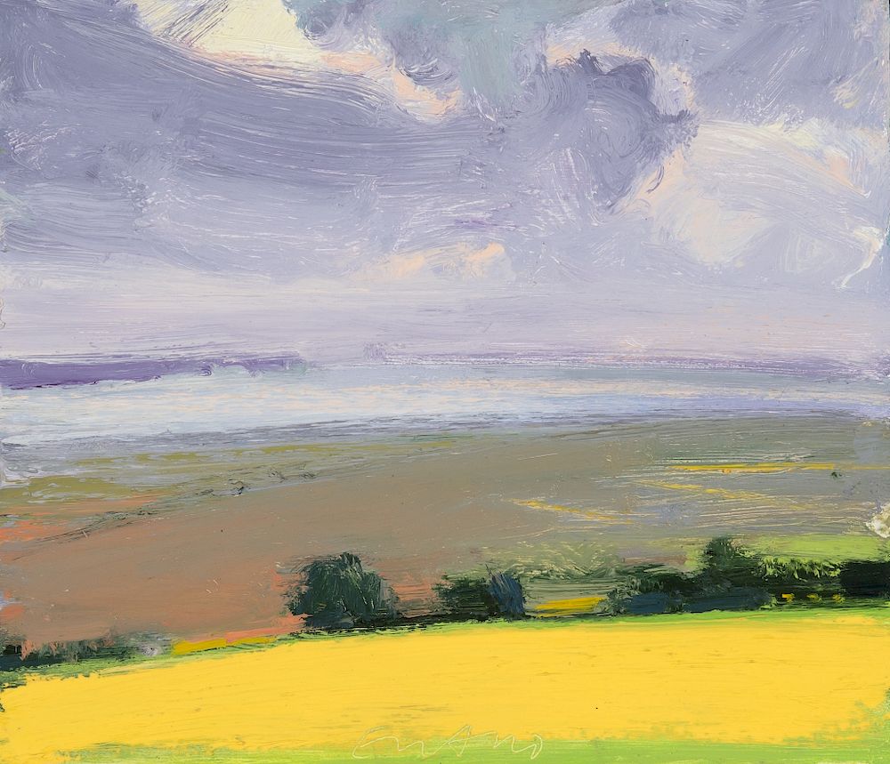 Appraisal: Eric Aho Untitled Yellow Ground with Clouds ERIC AHO b