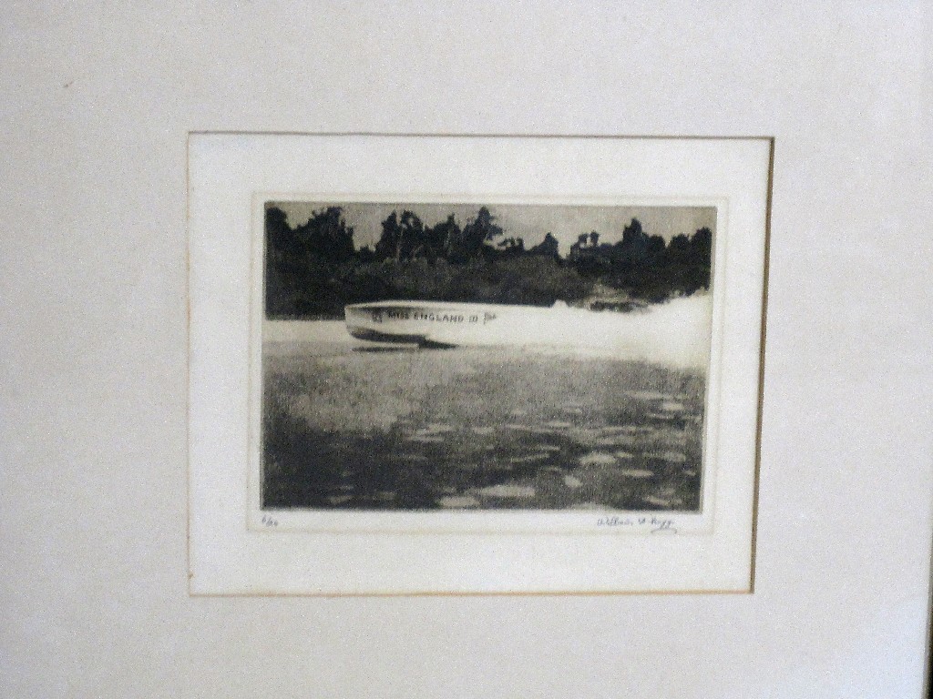 Appraisal: WILLIAM A HOGG Sand grained etching 'Miss England III' signed