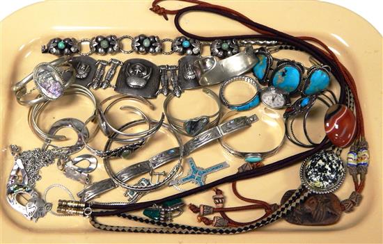 Appraisal: JEWELRY Southwestern Mexican and Peruvian pieces many pieces marked including