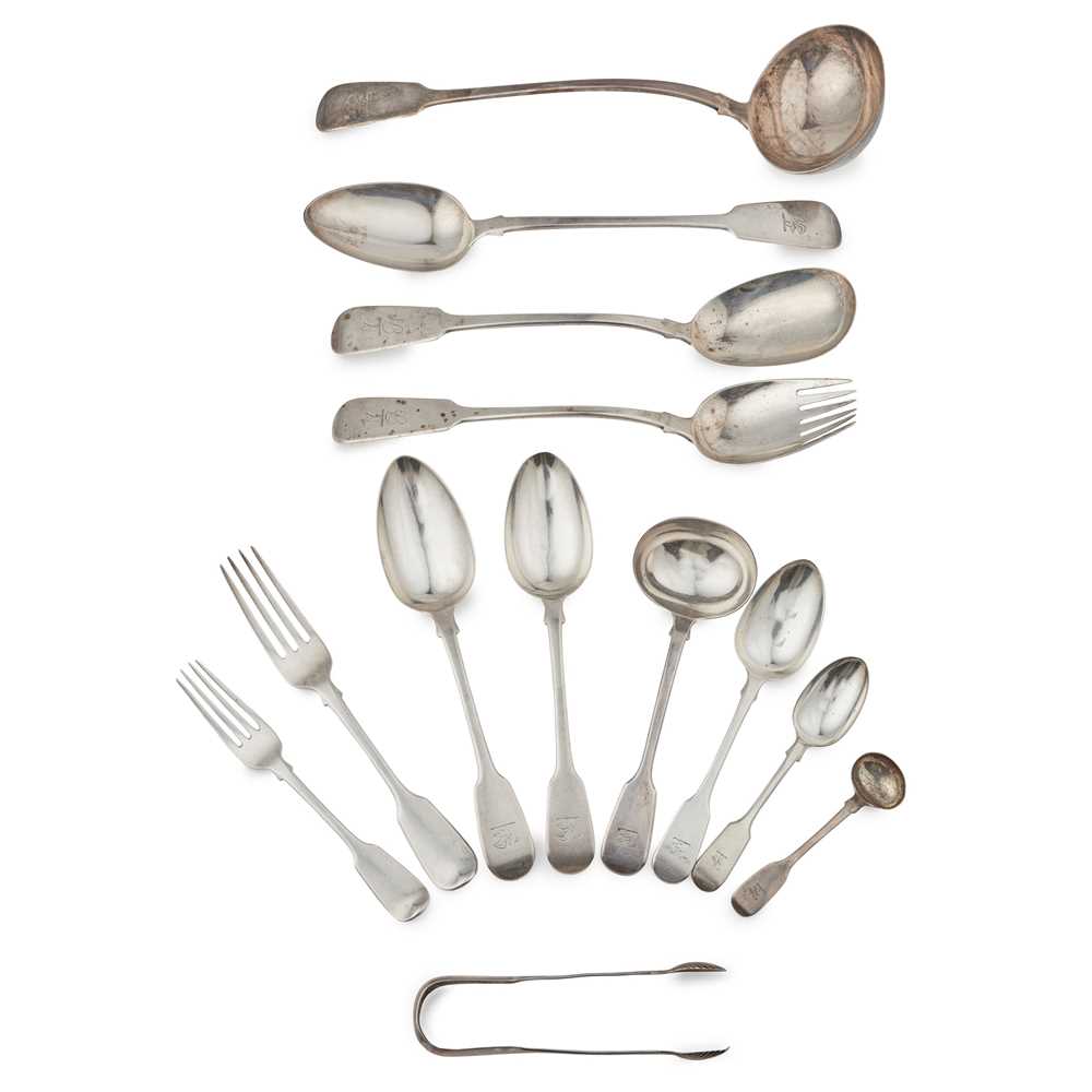 Appraisal: A MATCHED SUITE OF WILLIAM IV FIDDLE PATTERN FLATWARE mainly