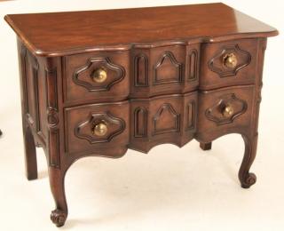 Appraisal: PROVINCIAL LOUIS XV STYLE WALNUT COMMODE BY BAKER FURNITURE PROVINCIAL