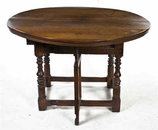 Appraisal: A William and Mary Style Gate-Leg Table having a rectangular