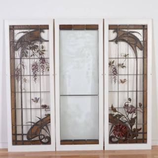 Appraisal: Art Nouveau leaded and stained glass windows First quarter th