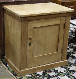 Appraisal: American pine single-door cabinet h x w x d Provenance