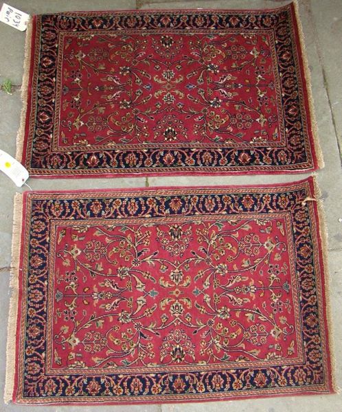 Appraisal: PAIR OF ORIENTAL MATS SAROUK DESIGN ' x ' each