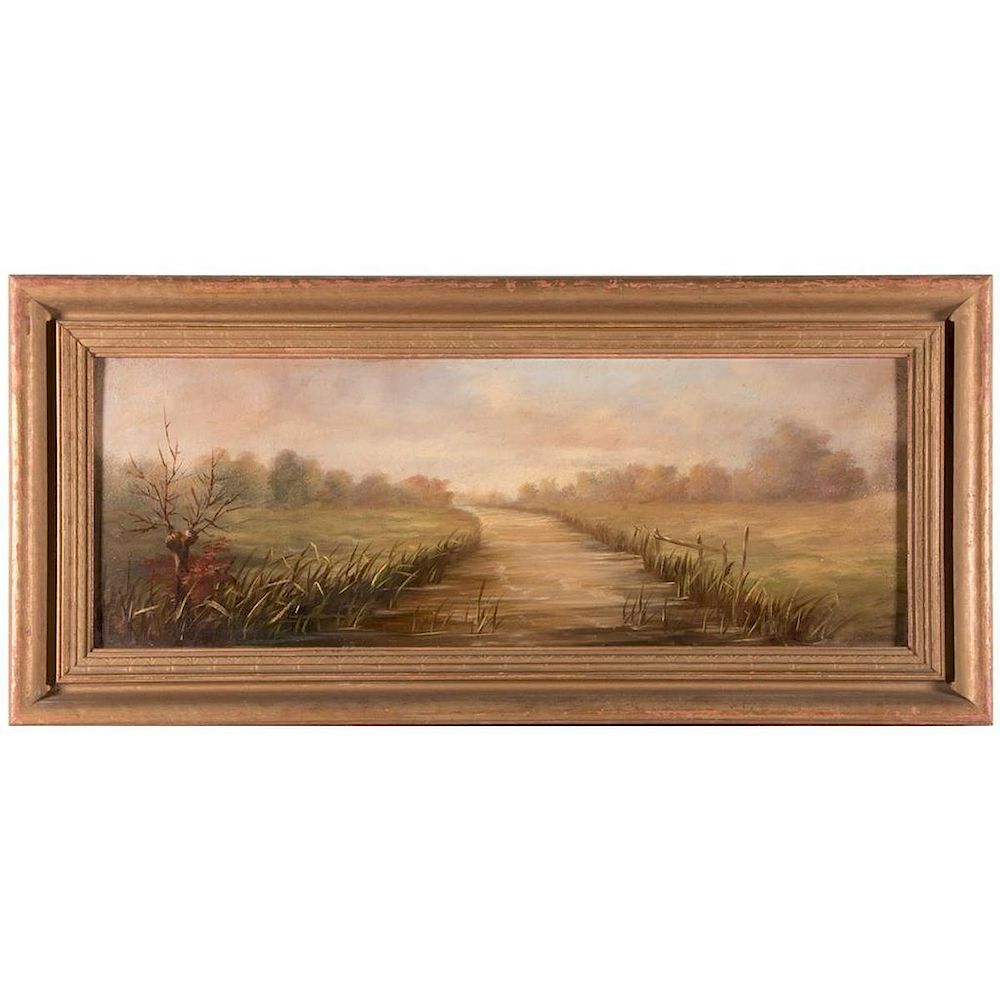 Appraisal: Landscape with a canal Artist Unsigned Description A late th