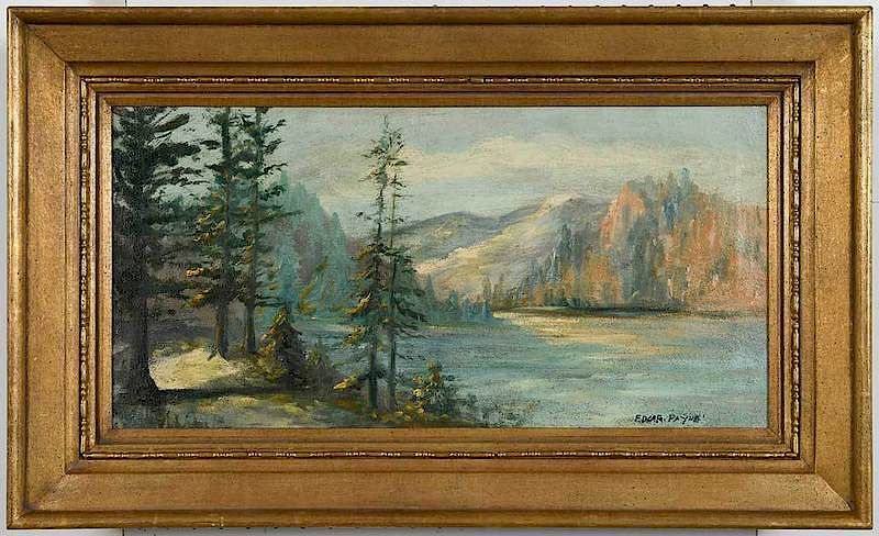 Appraisal: American School late th early th century Western Landscape bears