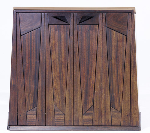 Appraisal: WHARTON ESHERICK Padouk Victrola cabinet with two pull-out counter slabs