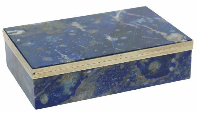 Appraisal: Lapis lazuli table box th c hinged lid with silver-tone