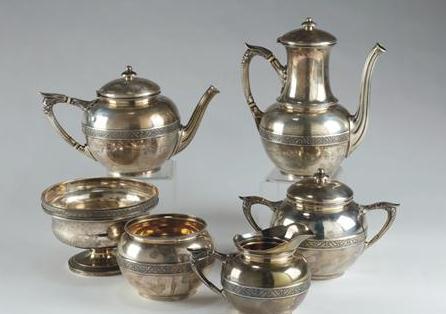 Appraisal: DYER FAMILY SILVER FIVE-PIECE TEA AND COFFEE SERVICE GORHAM MFG