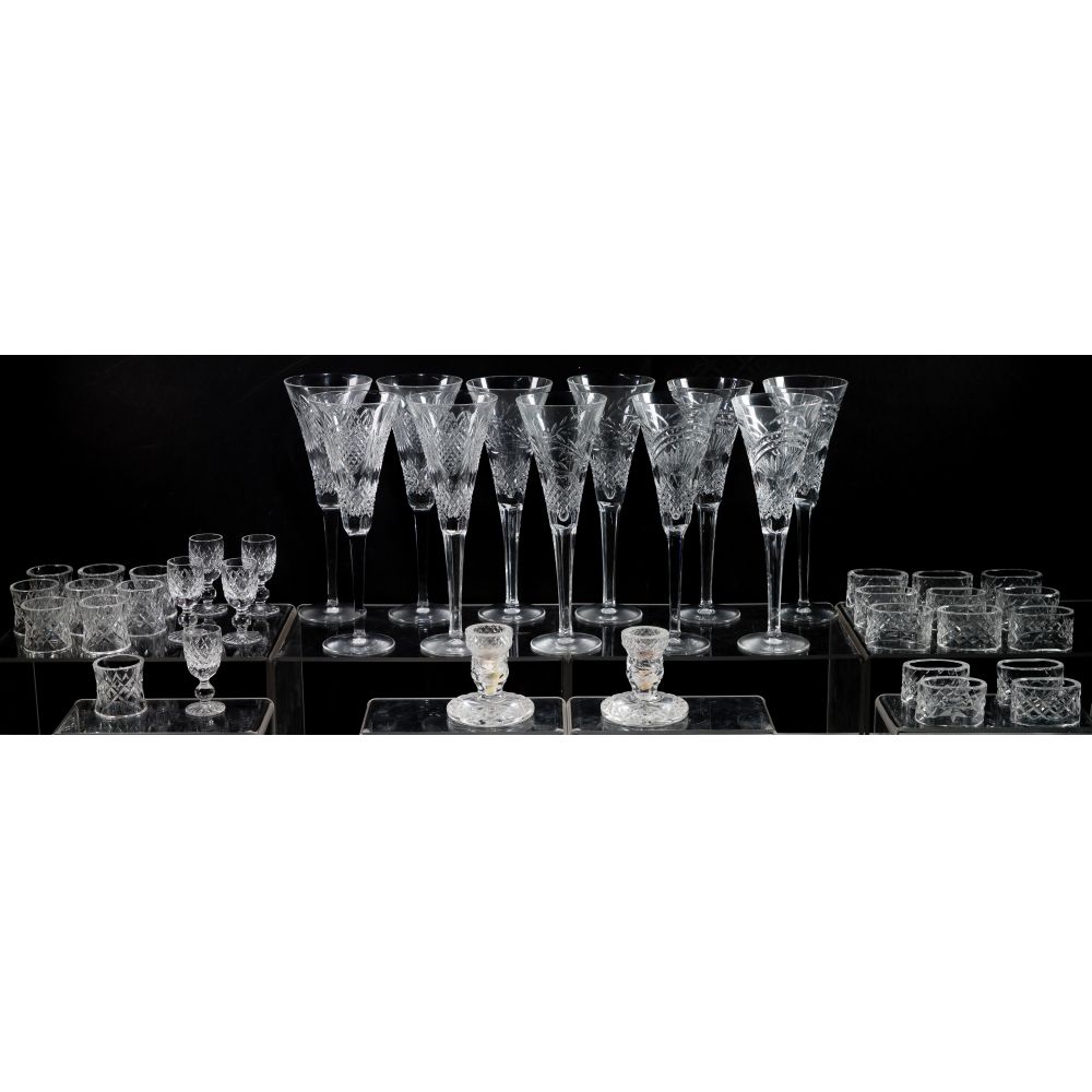 Appraisal: WATERFORD CRYSTAL FLUTE AND TABLEWARE ASSORTMENT items including in the